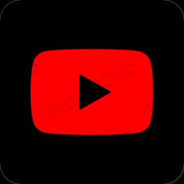Estetik kırmızı Youtube uygulama simgeleri