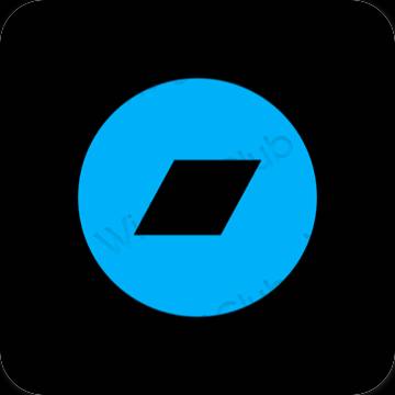 Estetico blu neon Safari icone dell'app