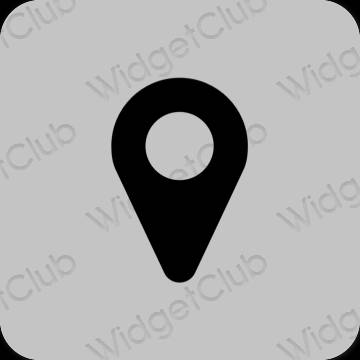 Æstetisk grå Map app ikoner