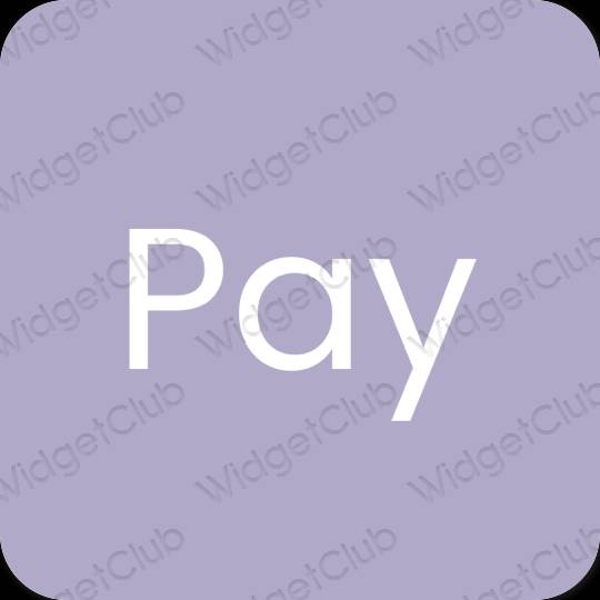 Estetinis violetinė PayPay programėlių piktogramos