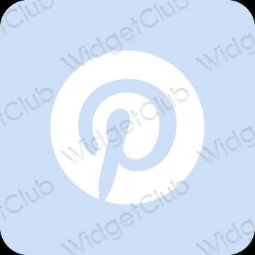 эстетический пастельно-голубой Pinterest значки приложений