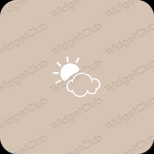 Esthétique beige Weather icônes d'application