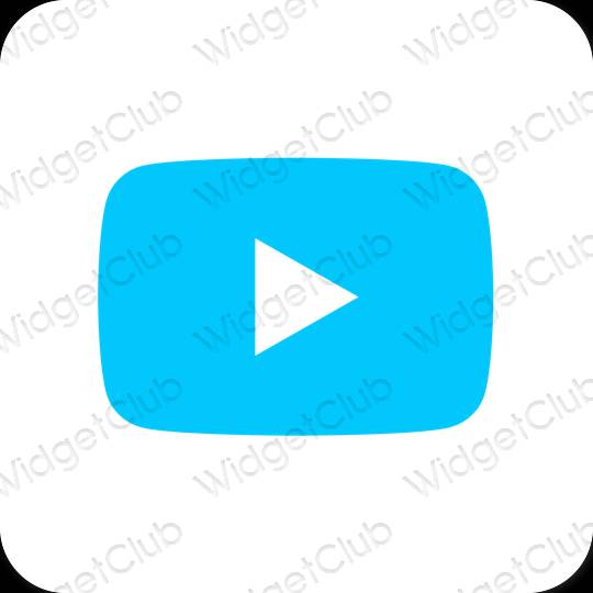 Естетичен неоново синьо Youtube икони на приложения