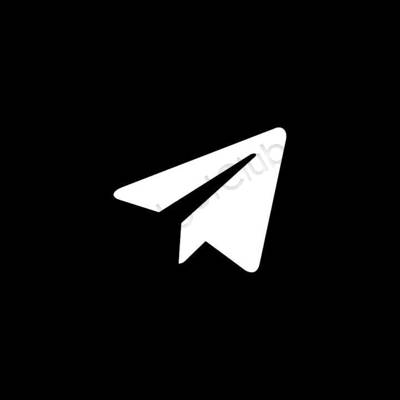 زیبایی شناسی سیاه Telegram آیکون های برنامه