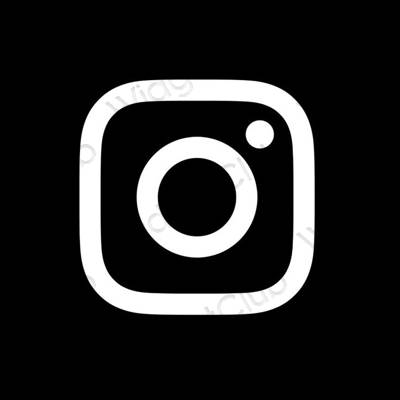 Естетичен черен Instagram икони на приложения