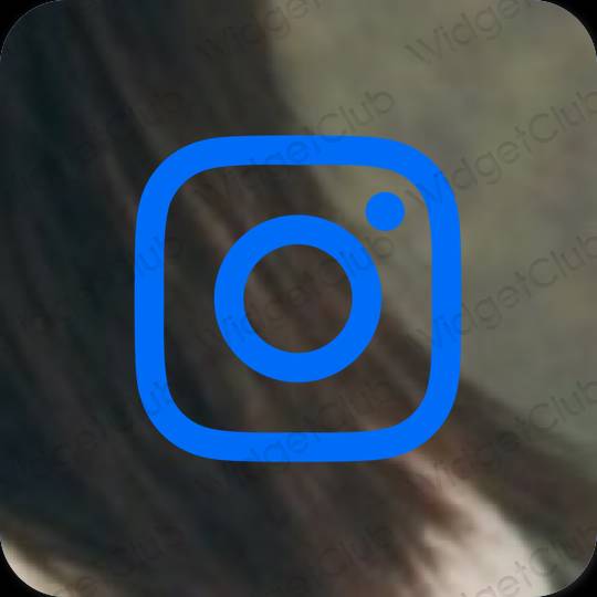 Estetinis mėlyna Instagram programėlių piktogramos