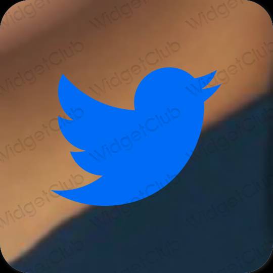 Αισθητικός μπλε Twitter εικονίδια εφαρμογών