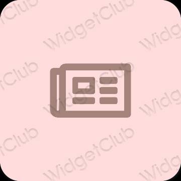 Esteetiline pastelne roosa Notes rakenduste ikoonid