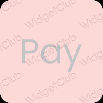 Estetis merah muda pastel PayPay ikon aplikasi
