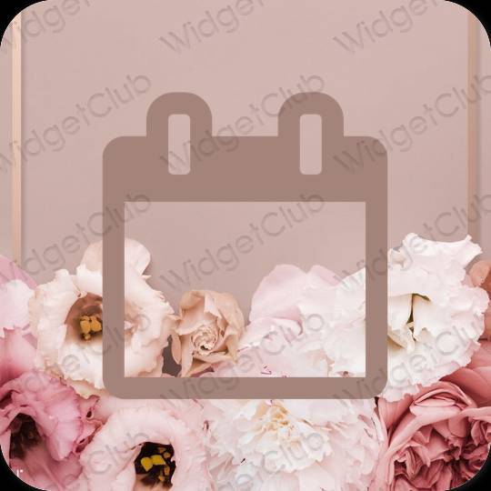 Estetyka brązowy Calendar ikony aplikacji