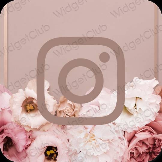 Ესთეტიური ყავისფერი Instagram აპლიკაციის ხატები