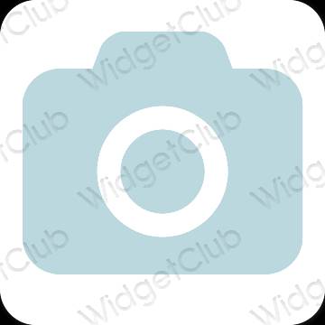 Stijlvol pastelblauw Camera app-pictogrammen