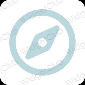 Ästhetisch pastellblau Safari App-Symbole