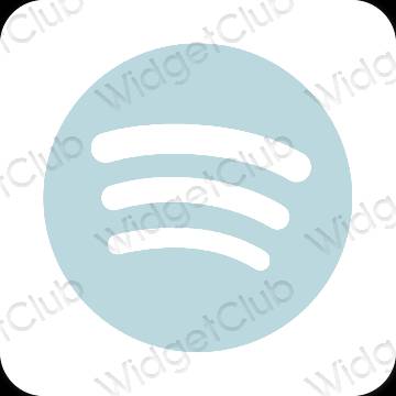 Estetinis pastelinė mėlyna Spotify programėlių piktogramos