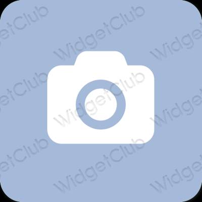 Aesthetic pastel blue Camera app icons
