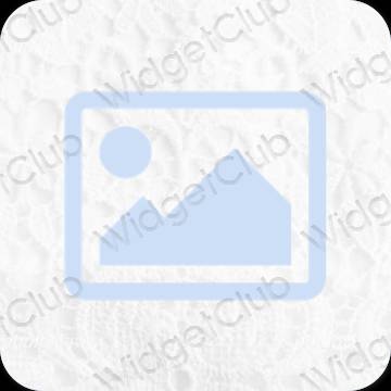 Aesthetic pastel blue Photos app icons