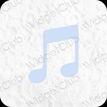 Esteettinen pastellinsininen Apple Music sovelluskuvakkeet