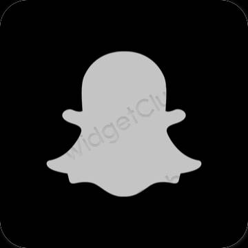 Esthétique noir snapchat icônes d'application