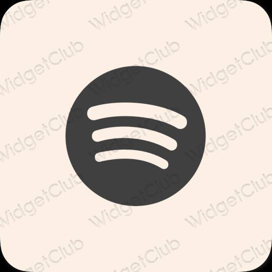 زیبایی شناسی رنگ بژ Spotify آیکون های برنامه