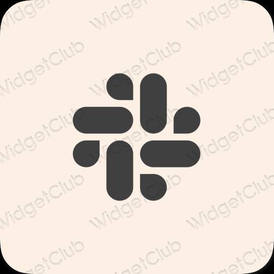 Aesthetic beige Slack app icons