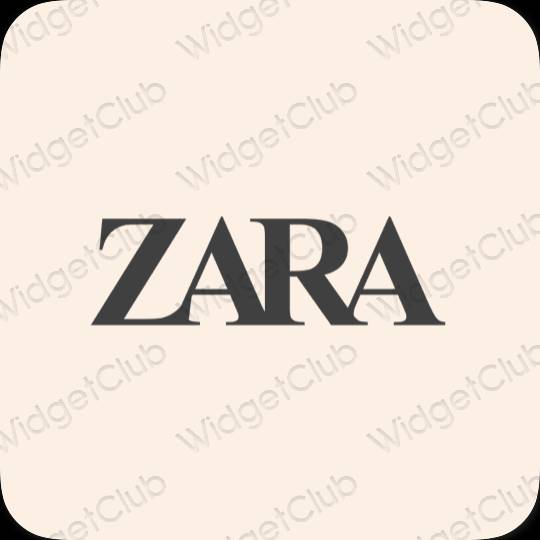 زیبایی شناسی رنگ بژ ZARA آیکون های برنامه
