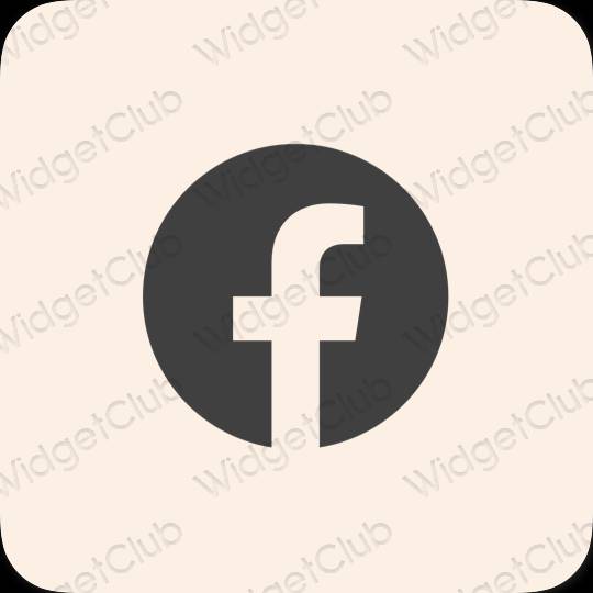 Aesthetic beige Facebook app icons
