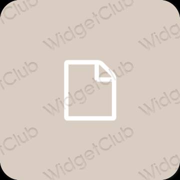 Estético beige Notes iconos de aplicaciones