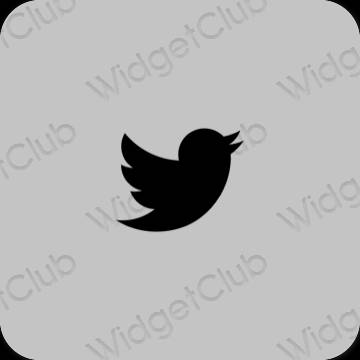Esthétique grise Twitter icônes d'application