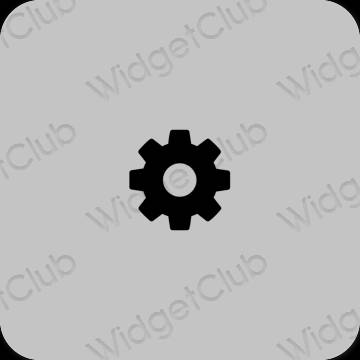 Estetisk grå Settings app ikoner