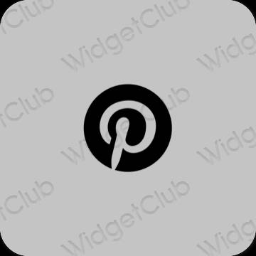 Estético cinzento Pinterest ícones de aplicativos