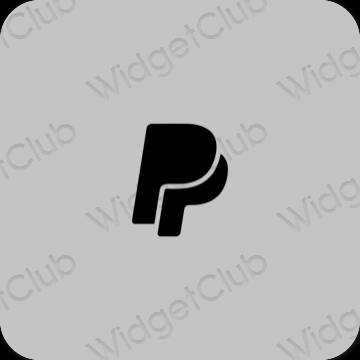 Естетичен сиво Paypal икони на приложения
