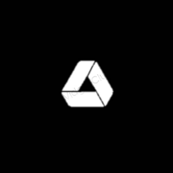 Aesthetic black Google Drive app icons