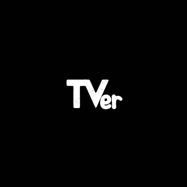 Aesthetic black Tver app icons