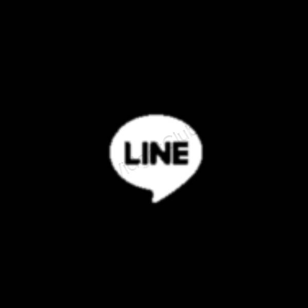 Aesthetic black LINE app icons