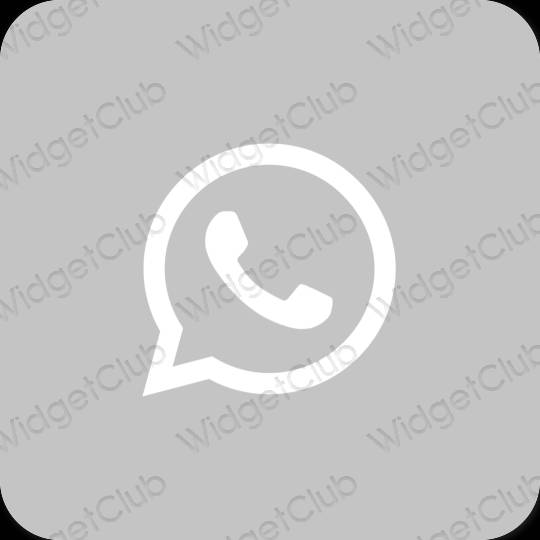 Estetis Abu-abu WhatsApp ikon aplikasi
