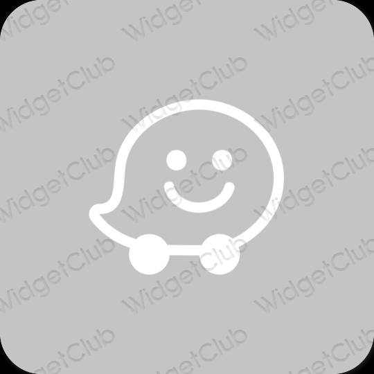 Estetico grigio Waze icone dell'app