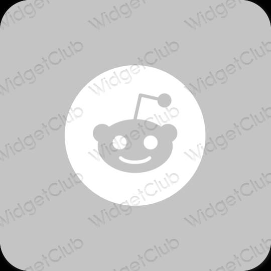 Estetisk grå Reddit app ikoner