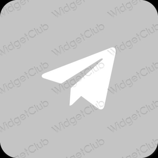 审美的 灰色的 Telegram 应用程序图标