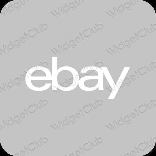 زیبایی شناسی خاکستری eBay آیکون های برنامه