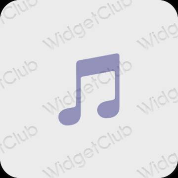 Estetický šedá Music ikony aplikací