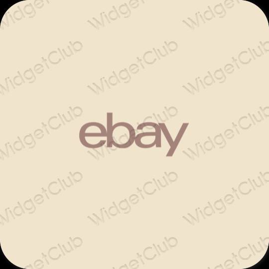 Estético bege eBay ícones de aplicativos
