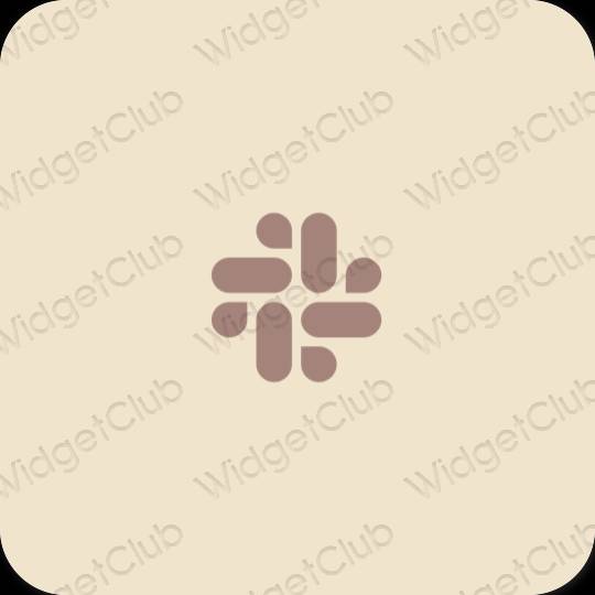 Estetické béžová Slack ikony aplikácií