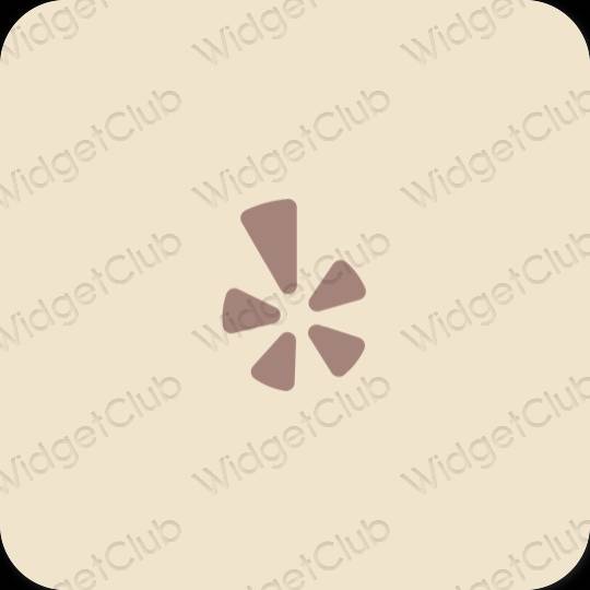 Ästhetisch Beige Yelp App-Symbole
