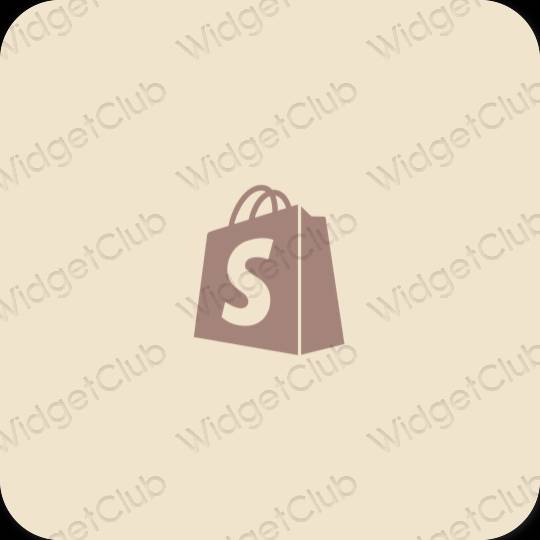 Aesthetic beige Shopify app icons