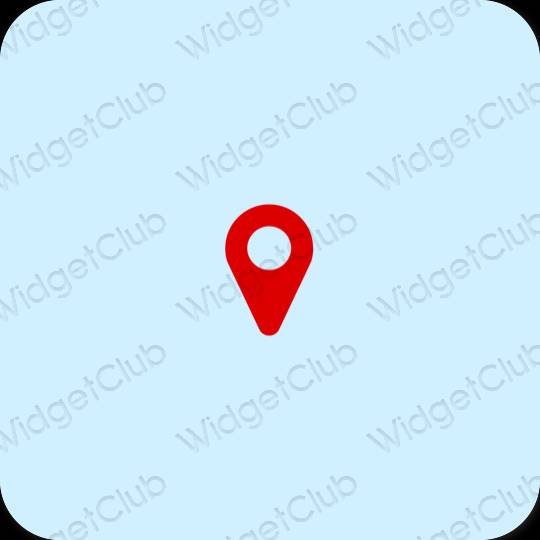 Esthétique mauve Map icônes d'application