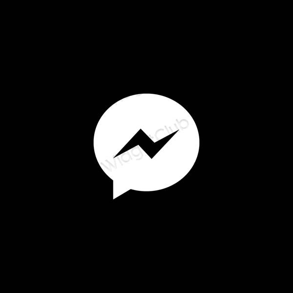 Estético negro Messenger iconos de aplicaciones