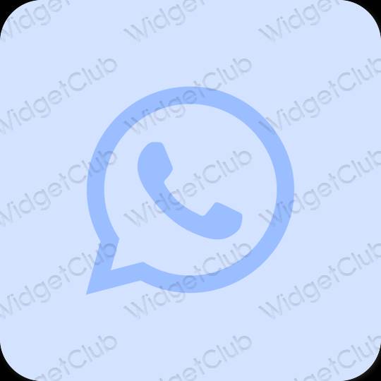 Estetski pastelno plava WhatsApp ikone aplikacija