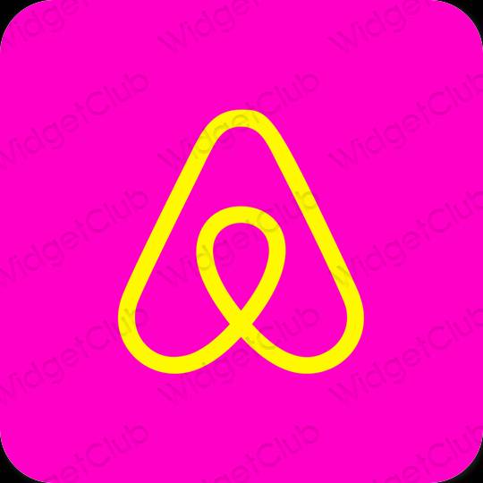 Estetické neónovo ružové Airbnb ikony aplikácií