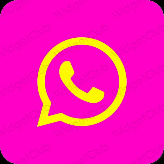 Stijlvol Neon roze WhatsApp app-pictogrammen