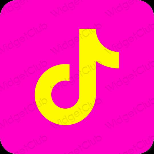 Estetsko neon roza TikTok ikone aplikacij